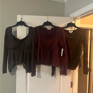 Heart hips/ Frankee Skylarr/ La Peche crops! NWT!